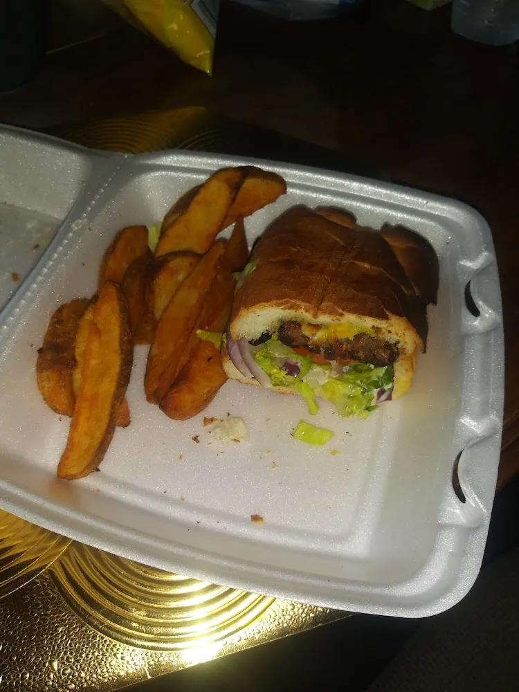Tri-Tip Sandwich Everything on It with Potato Wedges